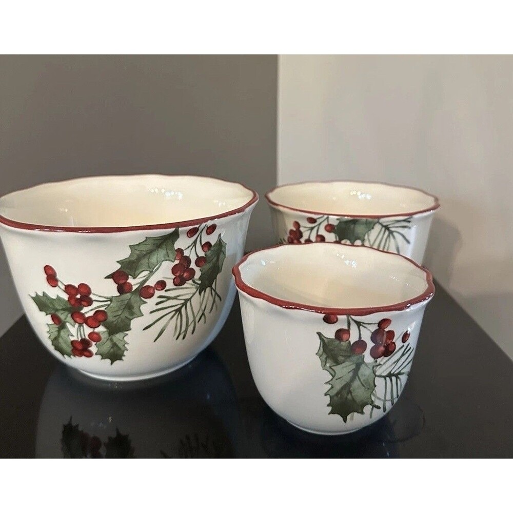 Better Homes & Gardens HERITAGE Winter Forest Nesting Bowls - 4, 5, 6”